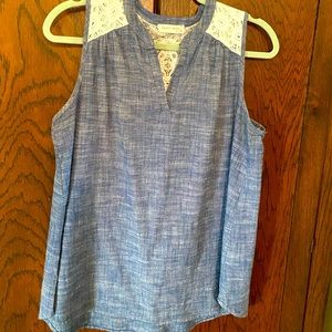 Twenty Second chambray sleeveless top